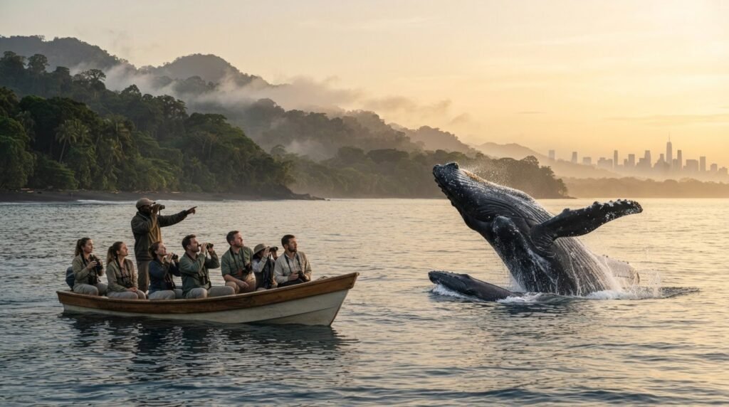 Avistamiento de ballenas en Bahía Solano desde New York: Guía 2026